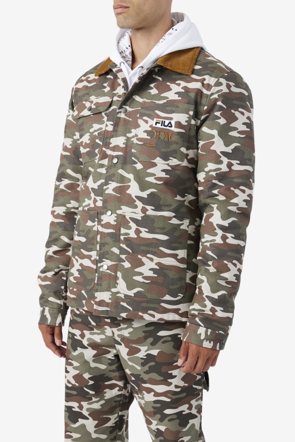 2pac Jaqueta Fila Camo Print/bronze Brown