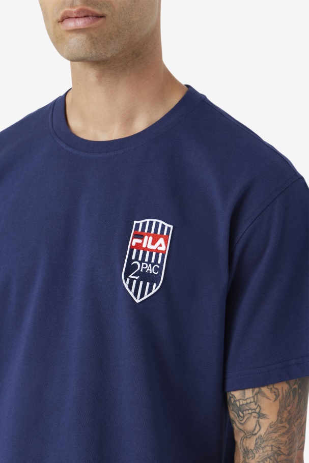 2pac Patch Tee Azul Marinho Fila
