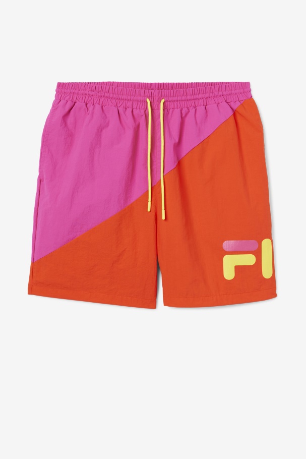 Ama Swim Short Roxo/tomate Cereja/amarelo Fila