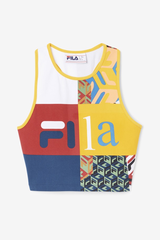 Amarelo/branco/ruibarbo/oceano Zhuri Tank Fila