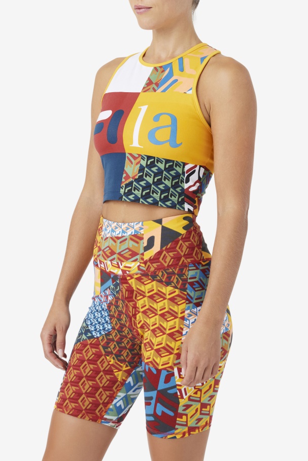Amarelo/branco/ruibarbo/oceano Zhuri Tank Fila