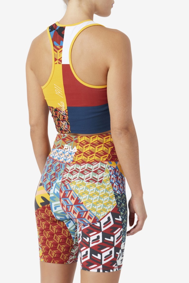 Amarelo/branco/ruibarbo/oceano Zhuri Tank Fila