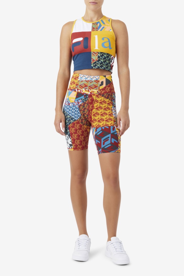 Amarelo/branco/ruibarbo/oceano Zhuri Tank Fila