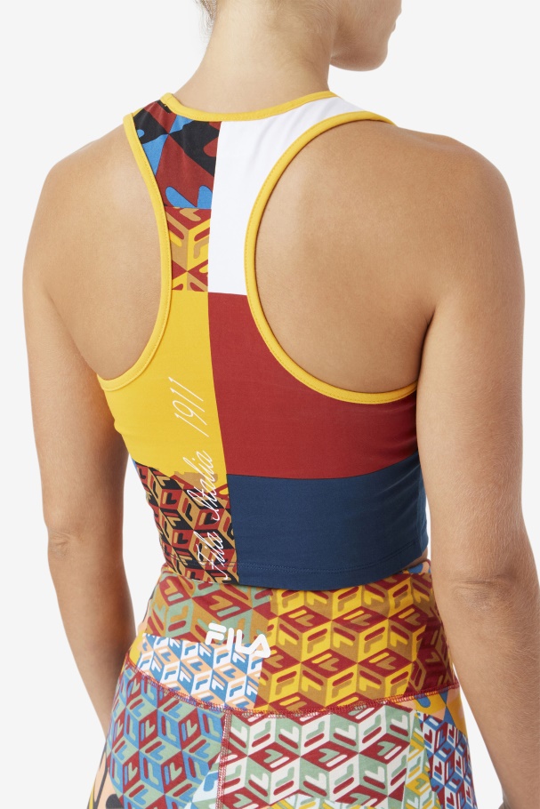 Amarelo/branco/ruibarbo/oceano Zhuri Tank Fila