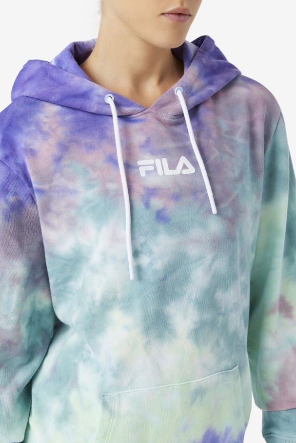 Aruba Blue Tie Dye Fila Aerolynn Moletom Com Capuz Tie Dye