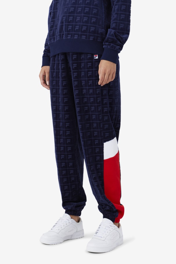 Azul Marinho/vermelho/branco Helen Veludo Jogger Fila