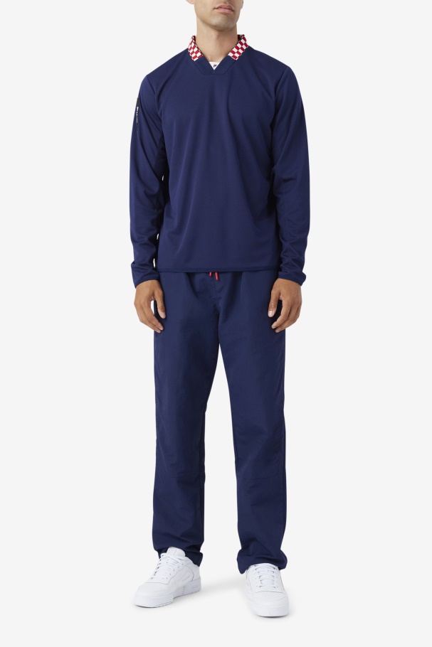 Bevans Park Camiseta Manga Longa Azul Marinho Fila