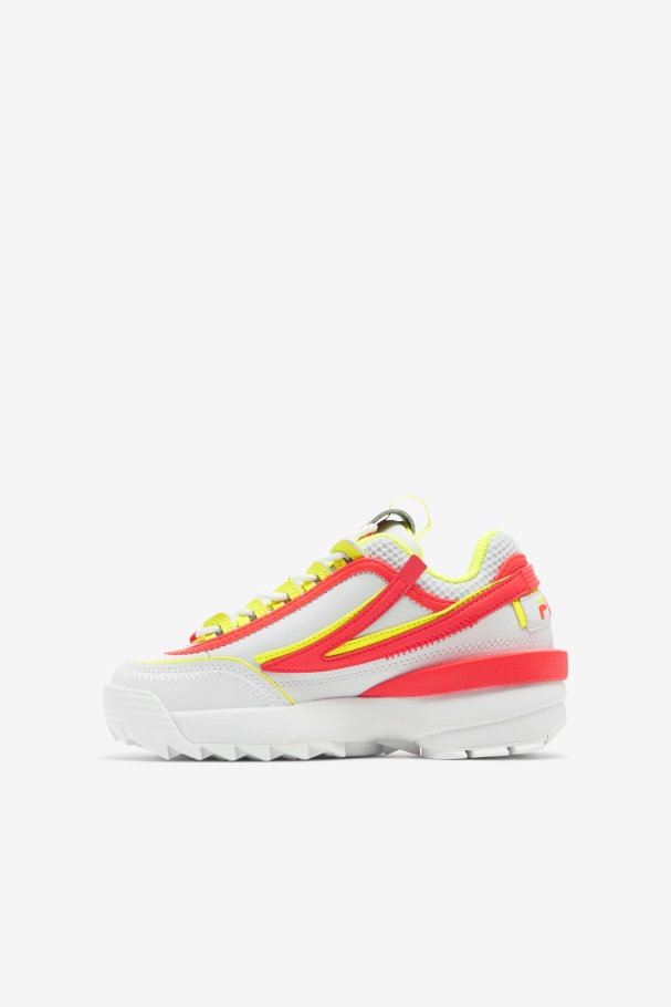 Big Kids\ Disruptor 2 Exp Fila Branco/coral Ardente/amarelo