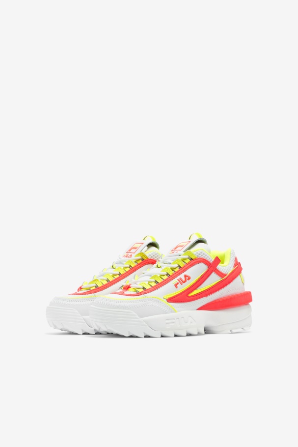 Big Kids\ Disruptor 2 Exp Fila Branco/coral Ardente/amarelo