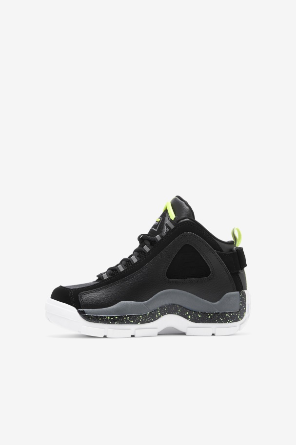 Black/sunny Lime/castlerock Little Kids\ Grant Hill 2 Fila