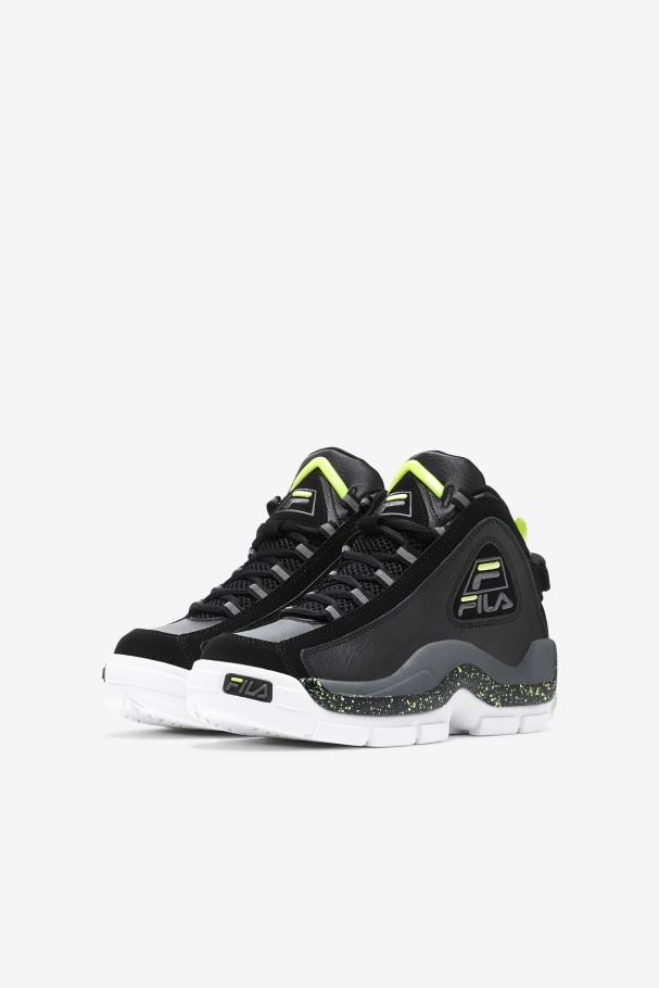 Black/sunny Lime/castlerock Little Kids\ Grant Hill 2 Fila