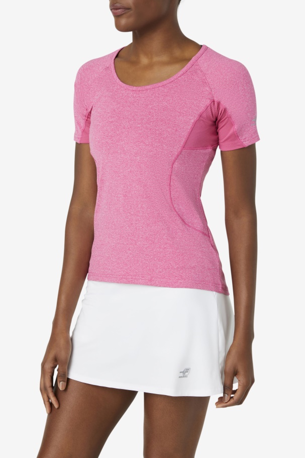 Blusa Manga Curta Fila Pink Glow Urze Pickleball