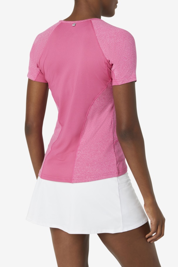 Blusa Manga Curta Fila Pink Glow Urze Pickleball