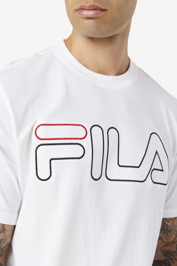 Borough Tee Fila Branco/preto/vermelho