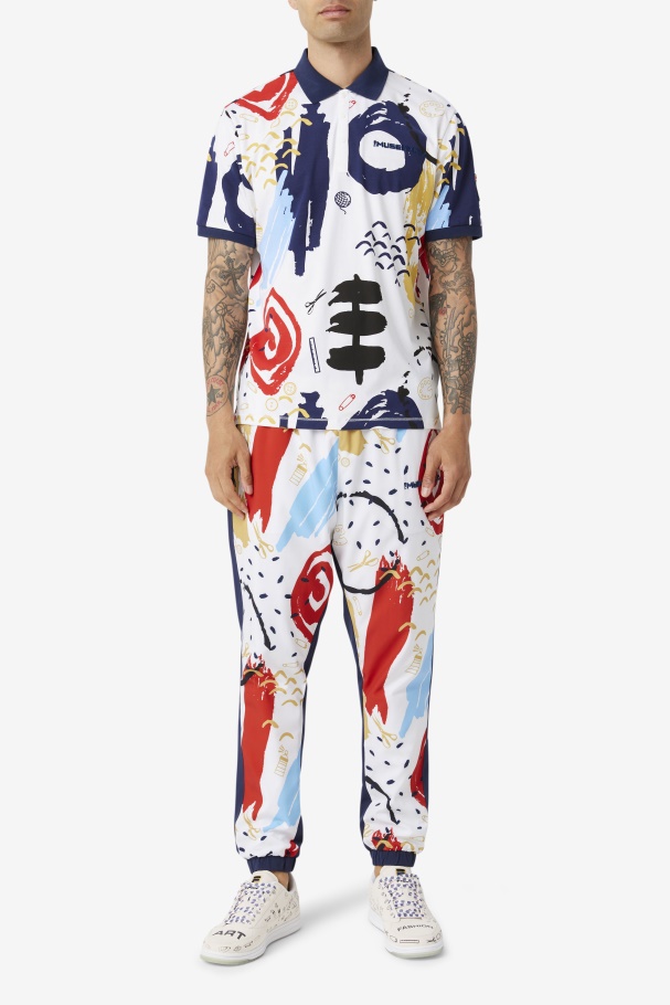 Branco/pavão/vermelho Fila Fila X Pólo Estampado Museu