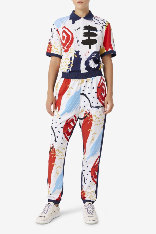 Branco/pavão/vermelho Fila Fila X Pólo Estampado Museu