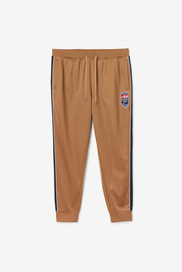 Calça De Corrida Marrom/branca Tabaco 2pac Fila