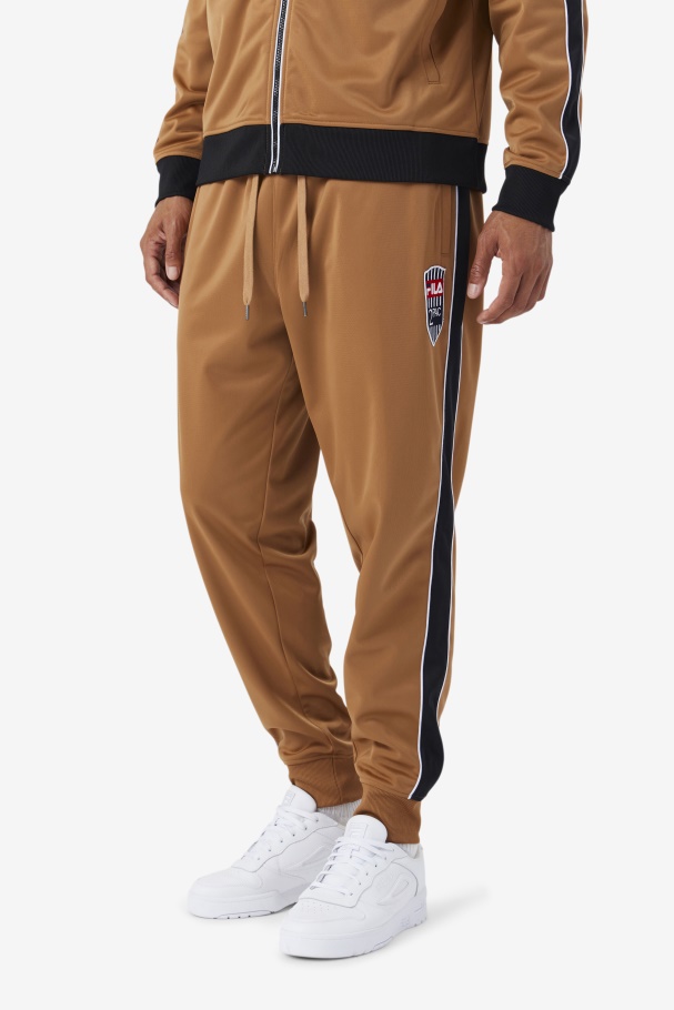 Calça De Corrida Marrom/branca Tabaco 2pac Fila