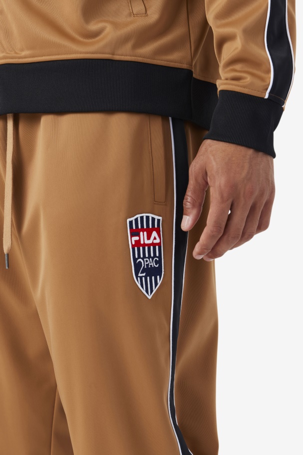 Calça De Corrida Marrom/branca Tabaco 2pac Fila