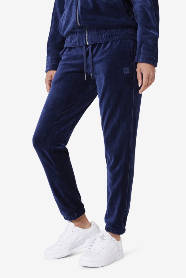 Calça De Veludo Azul Marinho Deverall Da Fila