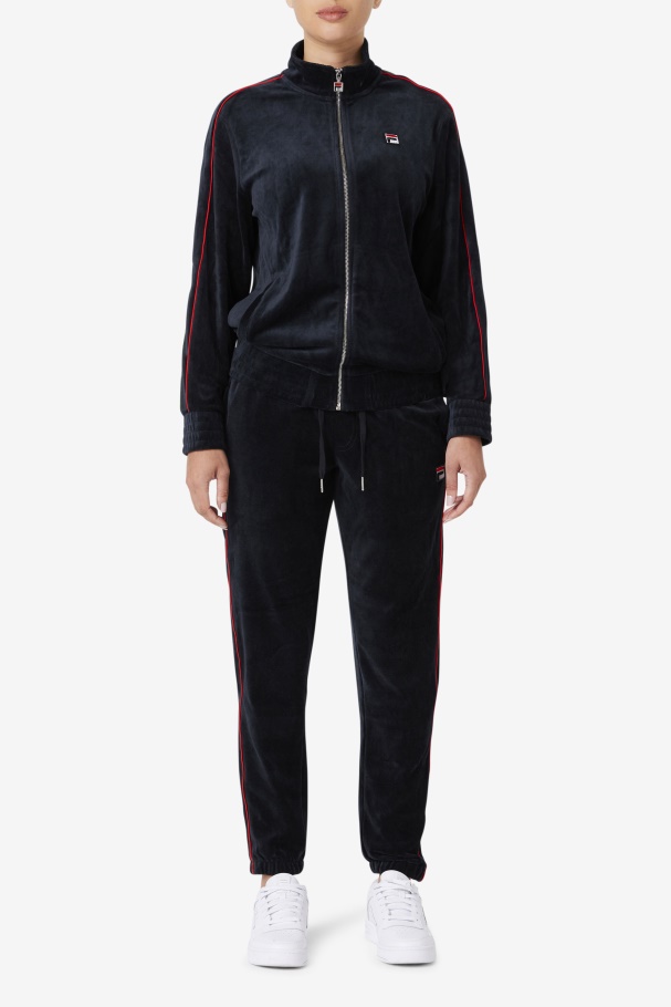 Calça De Veludo Fila Deverall Preto/vermelho/verde Floresta