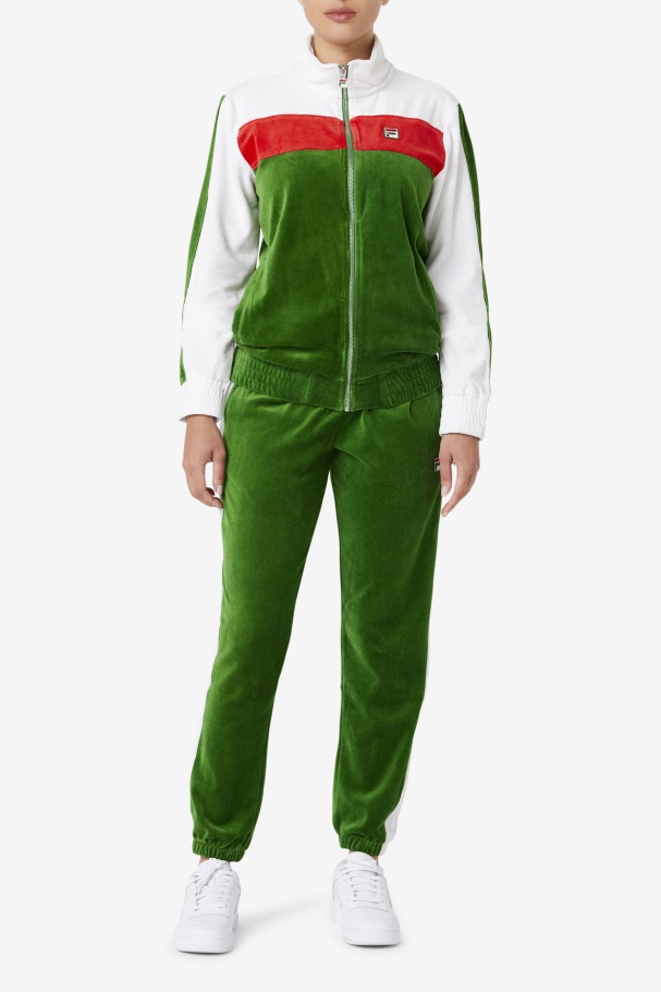 Calça De Veludo Fila Formal Jardim/branco/vermelho Brice