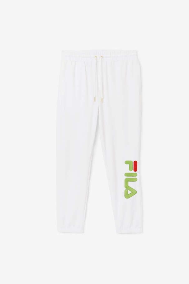 Calça De Veludo Fila Mansur Branco/verde Floresta/vermelho