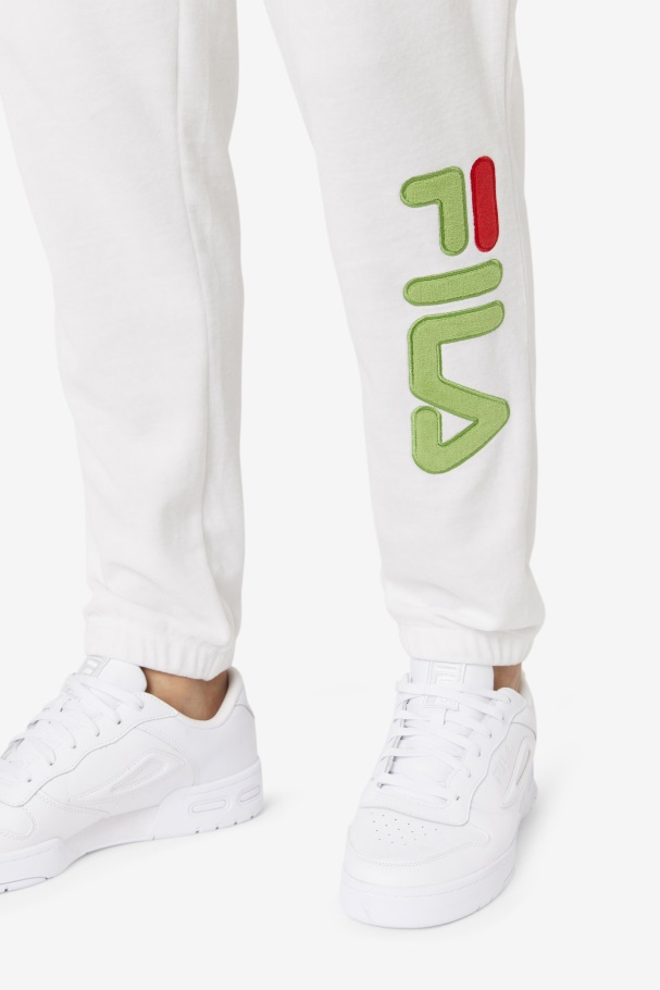 Calça De Veludo Fila Mansur Branco/verde Floresta/vermelho