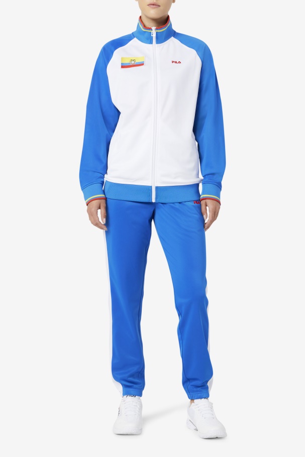Calça Esportiva Equador Azul/branco/vermelho Ardente Fila