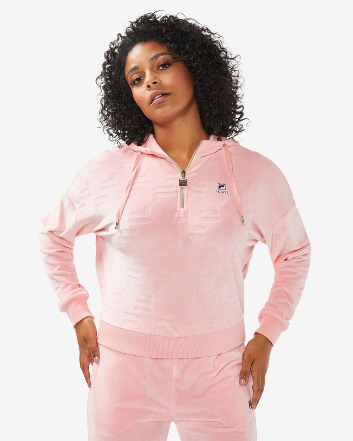 Calça Feminina Fila Aspena Qtr Zip Rosa Pálido