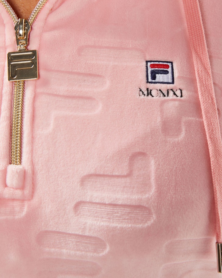 Calça Feminina Fila Aspena Qtr Zip Rosa Pálido