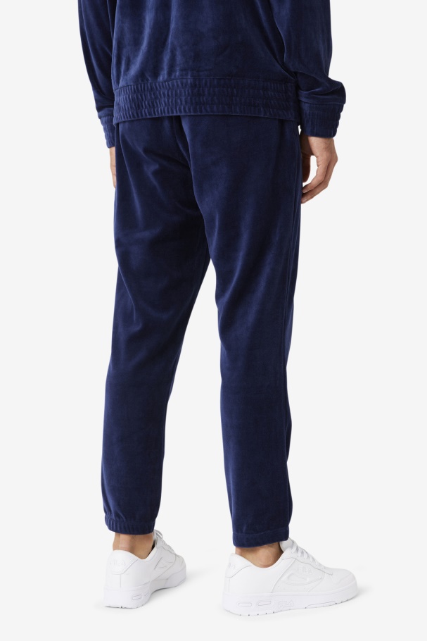 Calça Mansur Veludo Marinho/branco/vermelho Fila