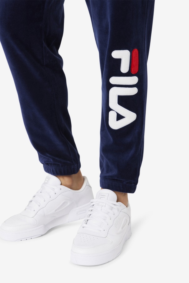 Calça Mansur Veludo Marinho/branco/vermelho Fila