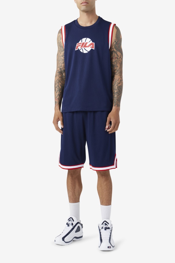 Camisa De Basquete Ovi Fila Marinho/vermelho/branco