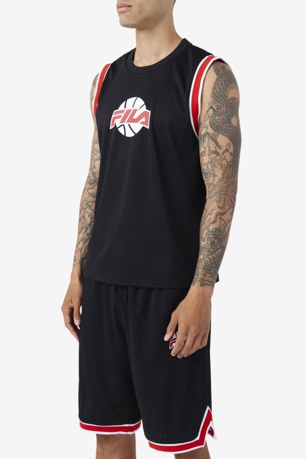Camisa De Basquete Preto/vermelho/branco Fila Ovi