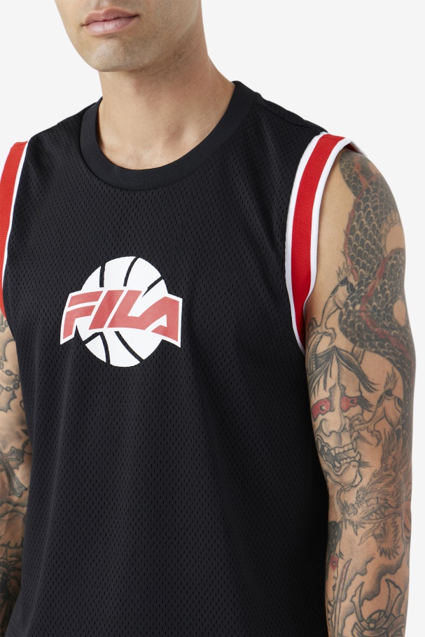 Camisa De Basquete Preto/vermelho/branco Fila Ovi