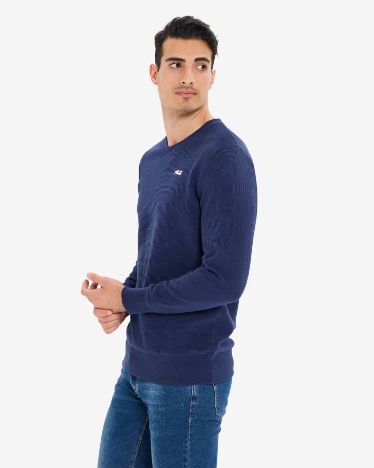 Camisa Masculina Savian Com Decote Em V E Azul Marinho