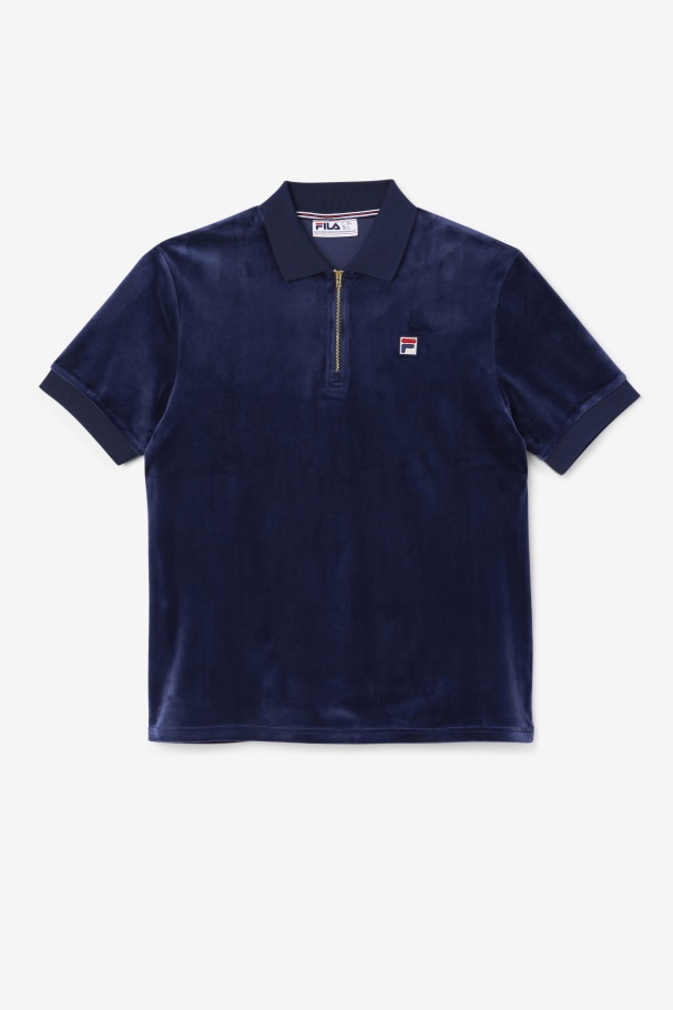 Camisa Polo Veludo Fila Fil Navy Devon