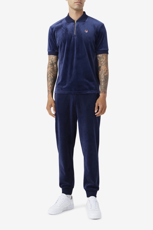 Camisa Polo Veludo Fila Fil Navy Devon