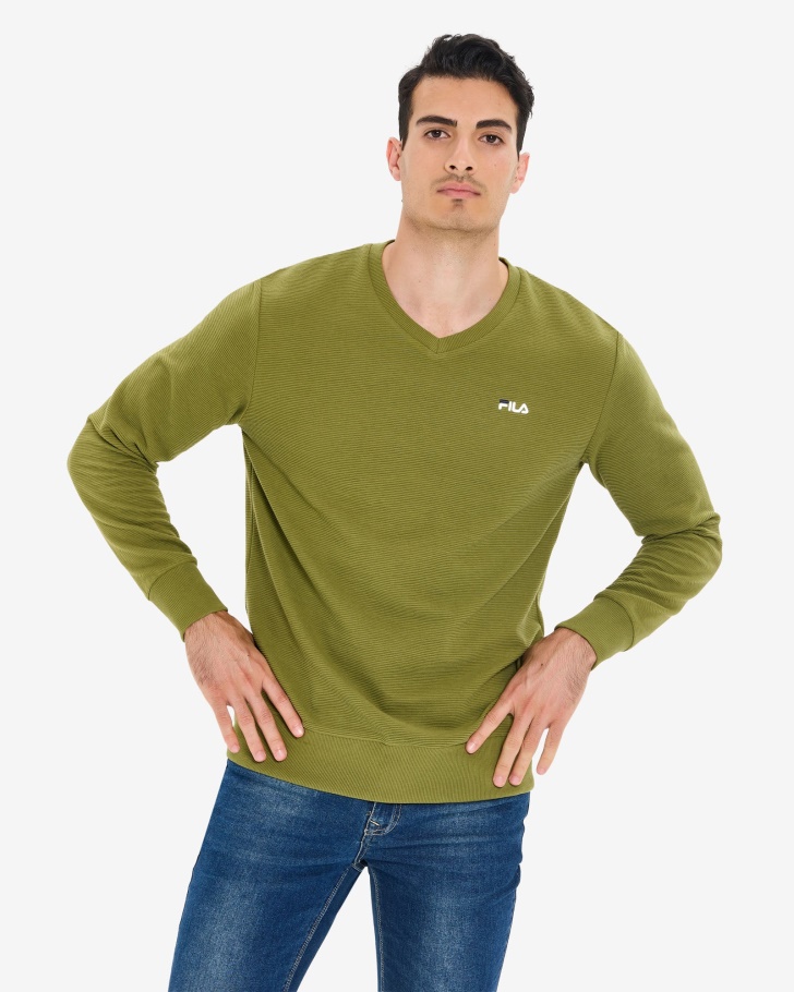 Camisa Savian Masculina Com Decote Em V E Guarnição Fila Fila