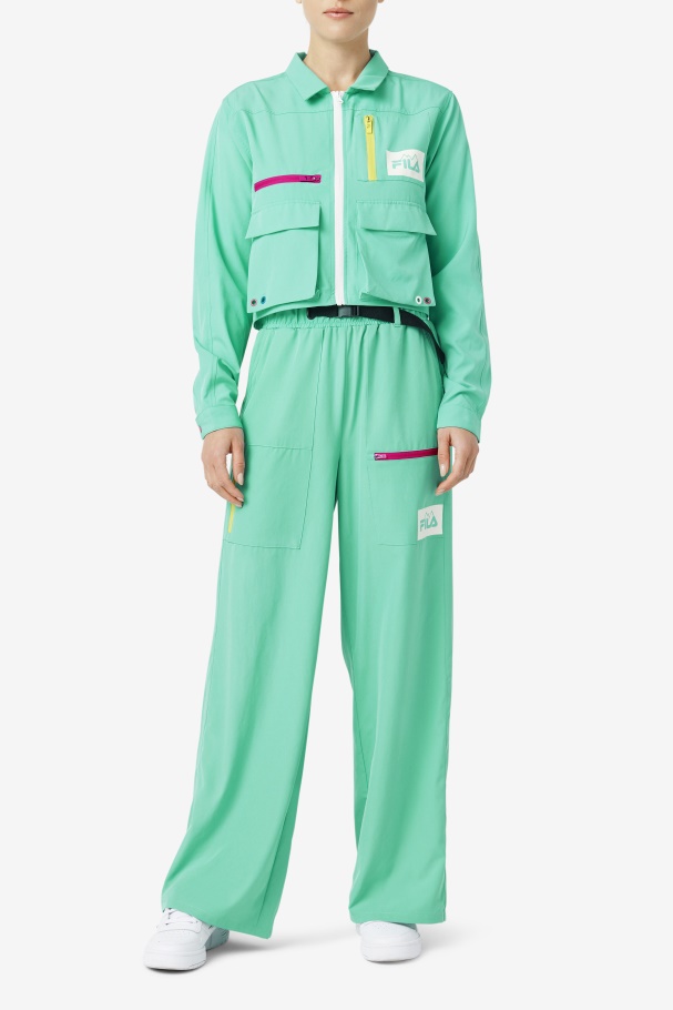 Camisa Verde Marinho Com Zíper Alina Fila