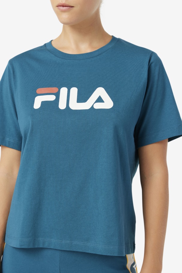 Camiseta Azul Coral Fila Thea
