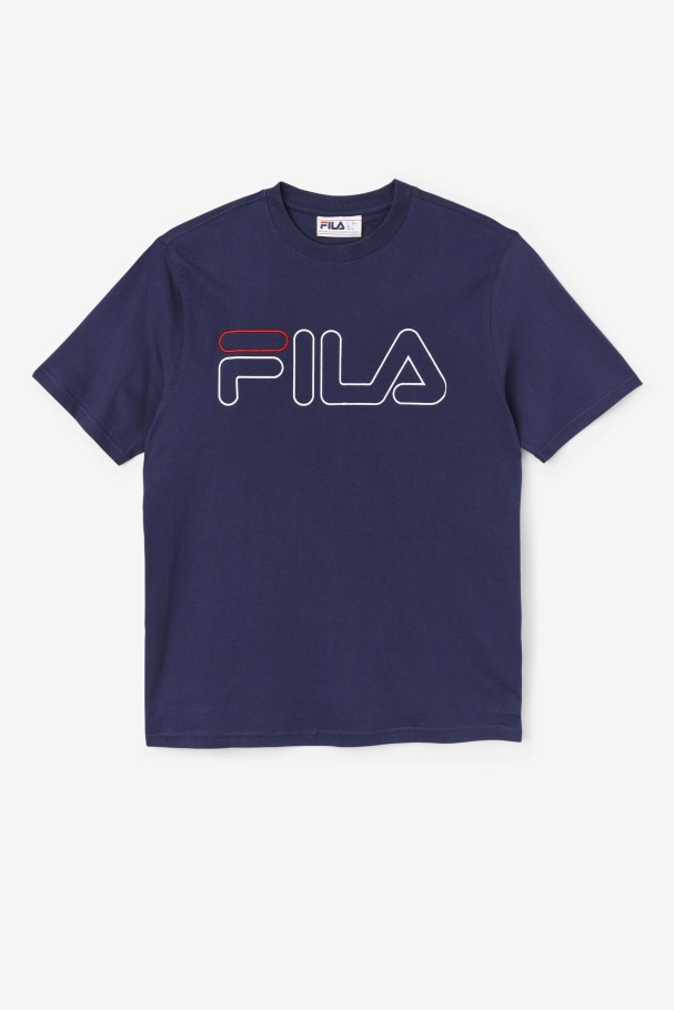 Camiseta Azul Marinho/branco/vermelho Fila Borough