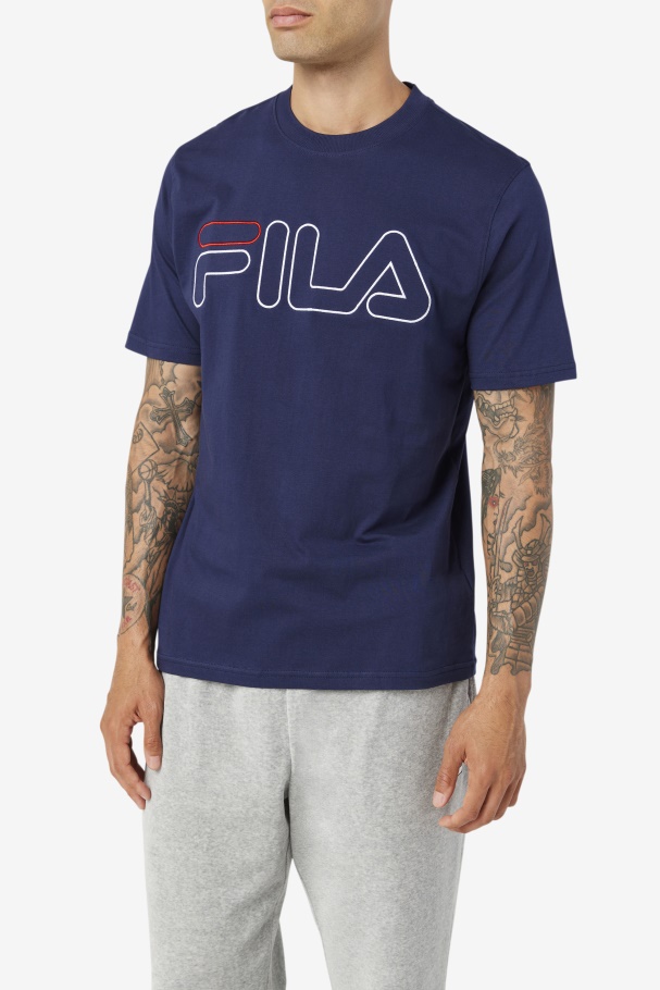 Camiseta Azul Marinho/branco/vermelho Fila Borough