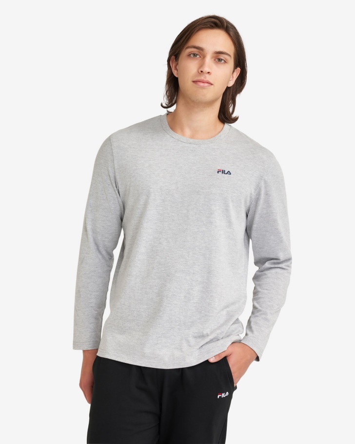 Camiseta Basica Masculina L/s Fila Marle Prata
