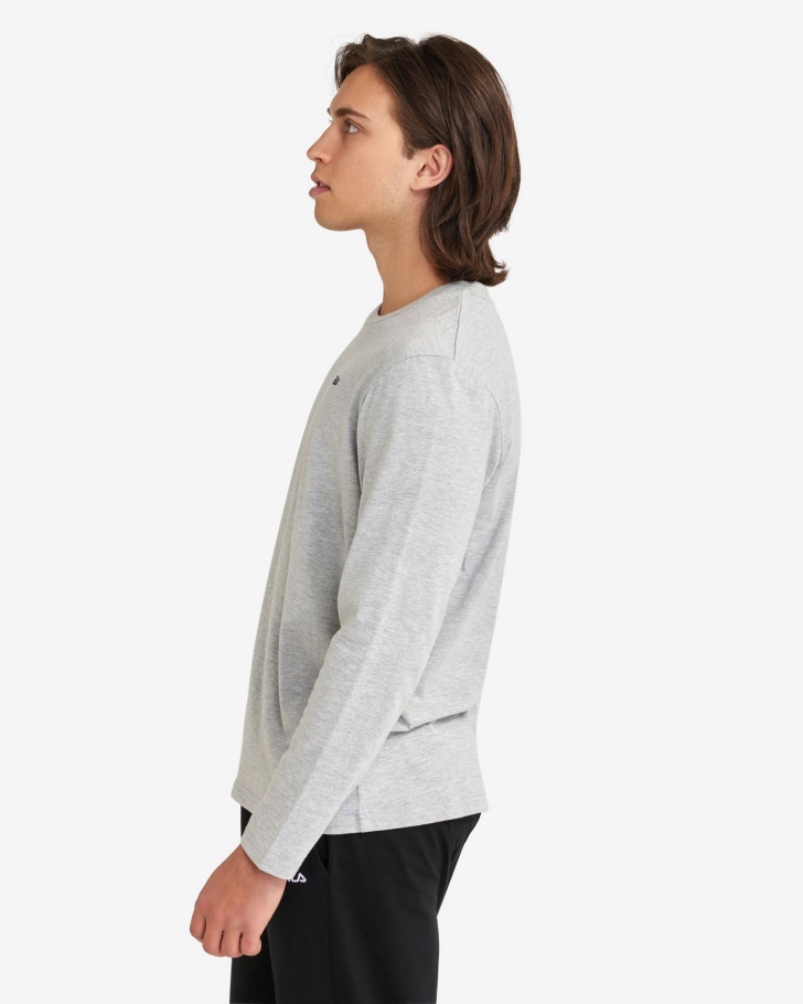 Camiseta Basica Masculina L/s Fila Marle Prata