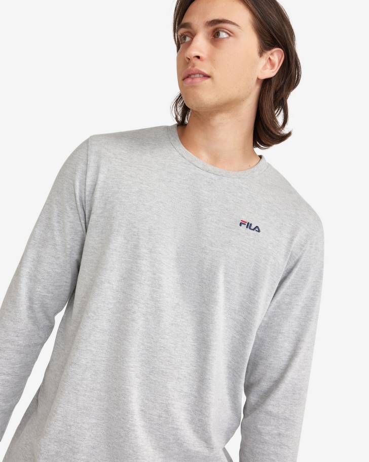 Camiseta Basica Masculina L/s Fila Marle Prata