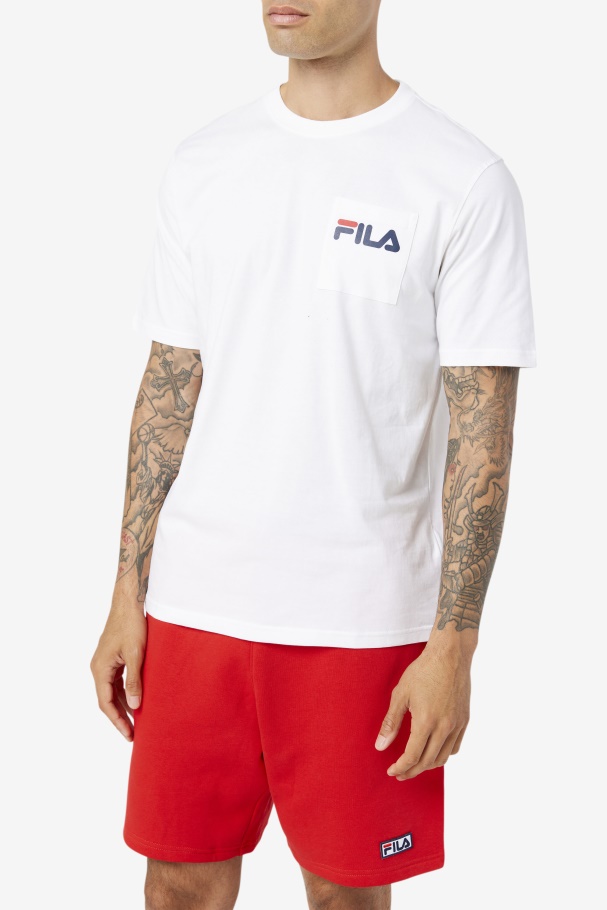 Camiseta Branca Com Bolso Curtis Fila