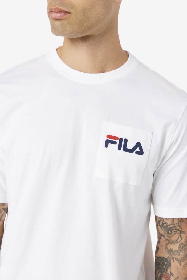 Camiseta Branca Com Bolso Curtis Fila