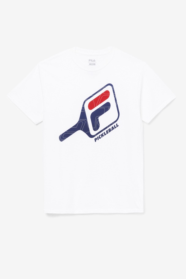 Camiseta Branca Para Remo De Pickleball Fila